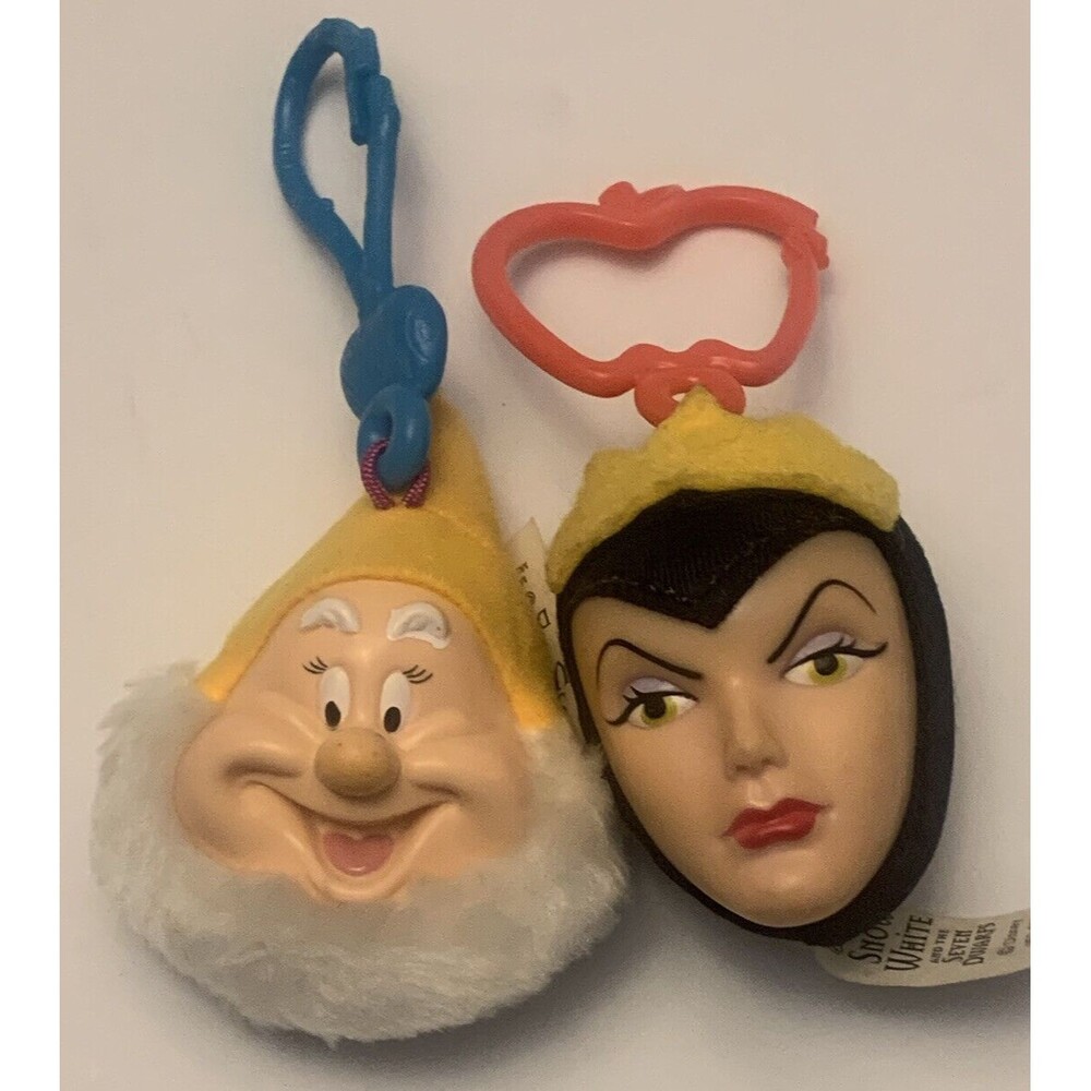 2001 McDonald's Happy Meal Snow White The Queen Head and happy  Clip-On Toy
